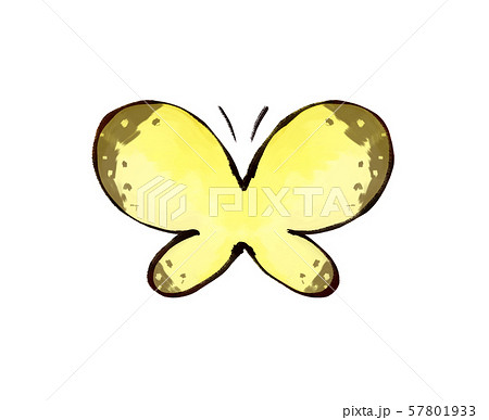 黄色い蝶 モンキチョウ 紋黄蝶のイラスト素材