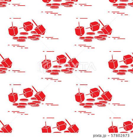 Seamless pattern with dreidel, sevivon, coins Seamless pattern with dreidel, sevivon, coins 57802673