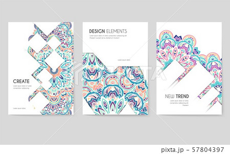 Abstract vector brochure cards set. Print art template of flyear, magazines, posters, book cover 57804397