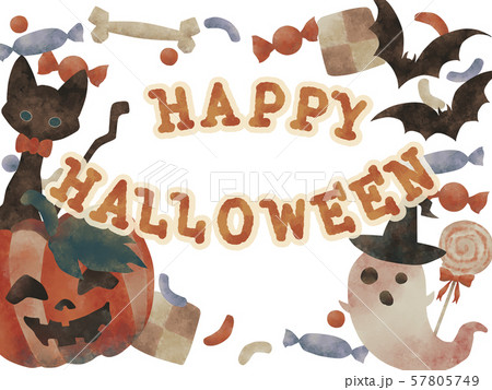 広告イラスト 秋 ハロウィンのイラスト素材