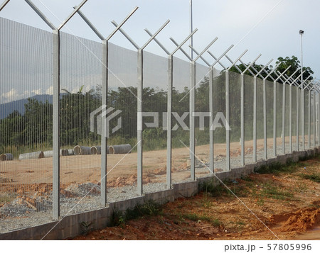 Galvanized iron anti-theft security fencing.  57805996