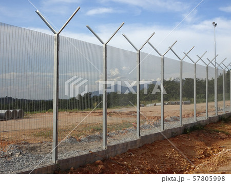 Galvanized iron anti-theft security fencing.  57805998