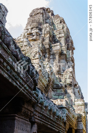 Bayon Temple in Angkor Thom is The Heritage of Khmer Empire at Siem Reap Province, Cambodia. 57806345
