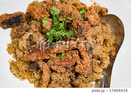 Glutinous oil rice with deep fried eel 57806636