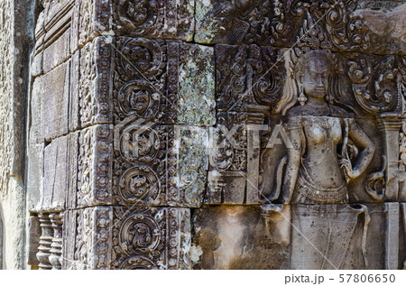 Apsara of Bayon Temple in Angkor Thom is The Heritage of Khmer Empire at Siem Reap Province, Cambodia. Apsara of Bayon Temple in Angkor Thom is The Heritage of Khmer Empire at Siem Reap Province, Cambodia. 57806650