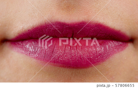 Close-up face of beauty young woman, red lips Close-up face of beauty young woman, red lips 57806655