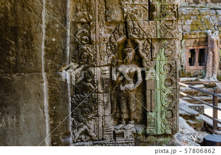 Apsara of Ta Prohm Temple is The One Attractive Temple In Angkor Thom Area at Siem Reap Province, Cambodia. 57806862