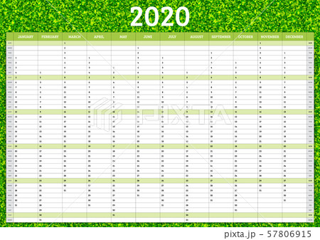 2020 annual calendar. Yearly planner template. Vector illustration 2020 annual calendar. Yearly planner template. Vector illustration 57806915