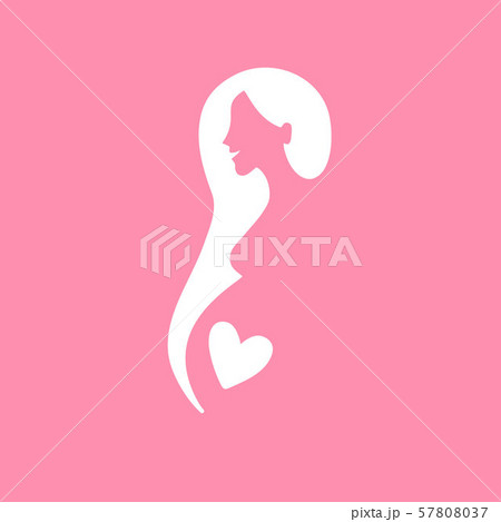 Pregnancy logo. Pregnant woman silhouette.  57808037