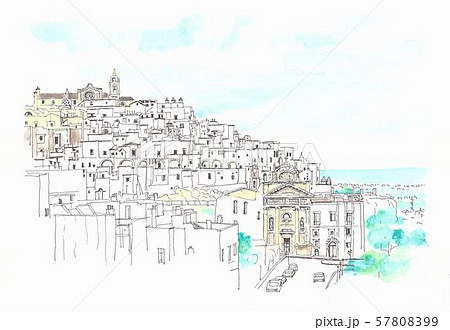 Cityscape Of Europe Southern Italy Cretaceous Stock Illustration