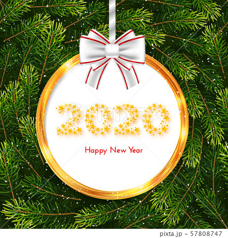 Holiday gift card. Happy New Year 2020.  57808747