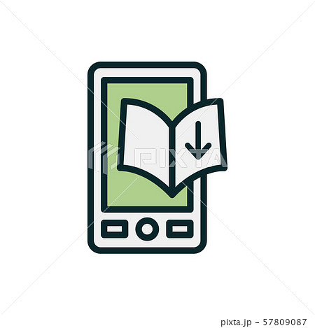 Ebook digital download icon - book and arrow 57809087