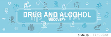 Drug and Alcohol Dependency Icon Set & Web Header 57809088