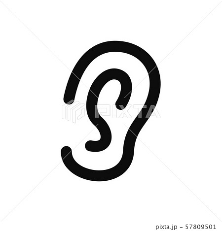 耳 耳たぶ 聴力 聴覚 聞く 聴く 噂 アイコンのイラスト素材