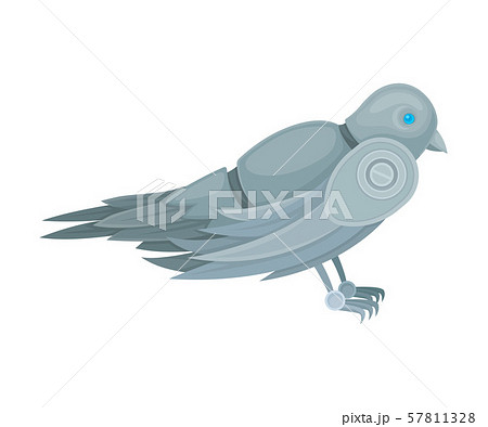 Robot dove. Side view. Vector illustration on a white background. 57811328