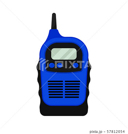 Blue walkie talkie with antenna and buttons. Vector illustration. Blue walkie talkie with antenna and buttons. Vector illustration. 57812054