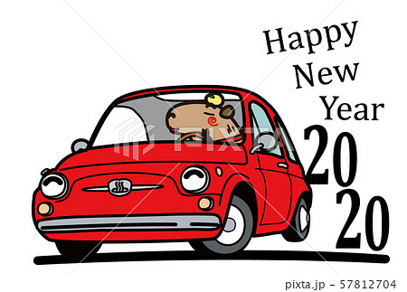 2020年年賀状 鬼天竺ねずみとイタリアンコンパクトカー 2020年年賀状 鬼天竺ねずみとイタリアンコンパクトカー 57812704