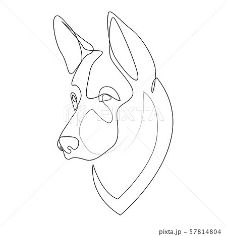 Continuous line German Shepherd. Single line minimal style Shepherd dog vector illustration Continuous line German Shepherd. Single line minimal style Shepherd dog vector illustration 57814804