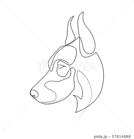 Continuous line Doberman Pinscher. Single line minimal style Doberman dog vector illustration 57814888