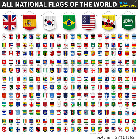 All national flags of the world . 3D realistic 57814965