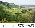 Green Hills with Blooming Wild Flowers and Rural 57814983