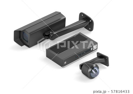 Black security cameras and digital video recorder 57816433