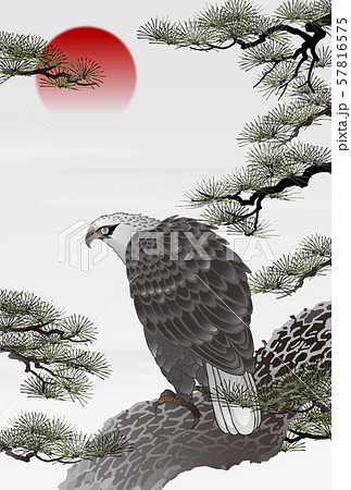 松と鷲のイラスト素材