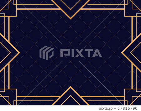 Art deco frame. Vintage linear border. Design 57816790