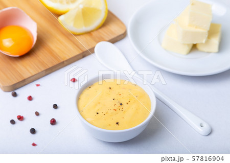 Homemade Hollandaise Sauce. Classic traditional sauce based on eggs. 57816904