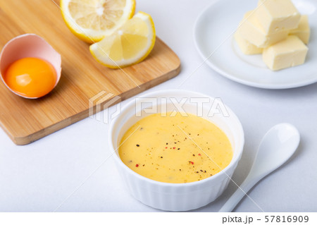 Homemade Hollandaise Sauce. Classic traditional sauce based on eggs. Homemade Hollandaise Sauce. Classic traditional sauce based on eggs. 57816909