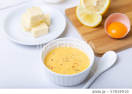 Homemade Hollandaise Sauce. Classic traditional sauce based on eggs. 57816910