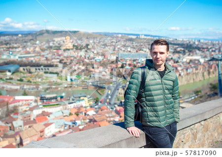 Tbilisi city panorama. Old city, new Summer Rike park, river Kura, the European Square and the 57817090
