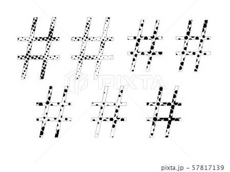 Hashtag Sign Set Halftone Dots Effect Black And のイラスト素材 Hashtag Sign Set Halftone Dots Effect Black And のイラスト素材