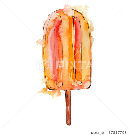 Tasty ice cream bar in a watercolor style isolated. Aquarelle sweet dessert. Background illustration 57817793