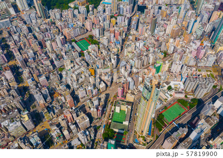 Aerial top view of Hong Kong Downtown, republic of 57819900