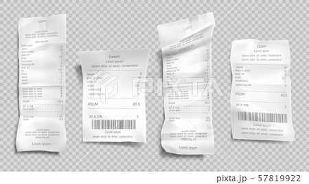Receipt invoice, paper bill, cash purchase set Receipt invoice, paper bill, cash purchase set 57819922