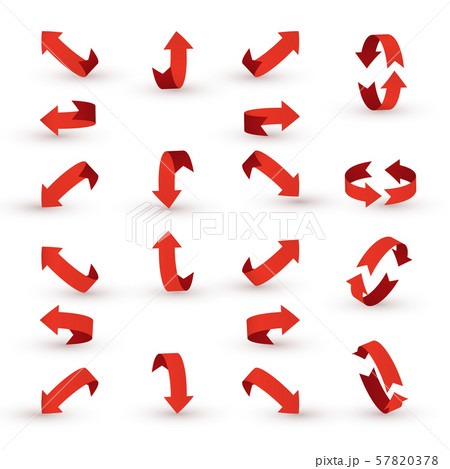 Red ribbon arrow set. Arrow stickerst various angles and directions. Red ribbon arrow set. Arrow stickerst various angles and directions. 57820378