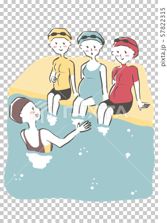 Maternity swimming poolside Maternity swimming poolside 57822315