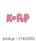 Hand-drawn orange-pink K-pop lettering sticker 57822601