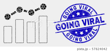 Vector Dot Trend Chart Icon and Grunge Going Viral Stamp Vector Dot Trend Chart Icon and Grunge Going Viral Stamp 57824042