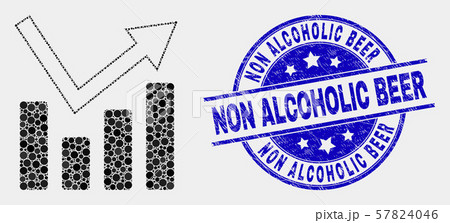 Vector Dotted Trend Chart Icon and Distress Non Alcoholic Beer Stamp Seal Vector Dotted Trend Chart Icon and Distress Non Alcoholic Beer Stamp Seal 57824046