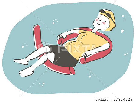 マタニティスイミング 浮く 呼吸法の練習のイラスト素材