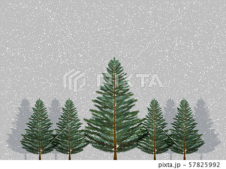 クリスマス クリスマス もみの木 モミの葉 葉 針葉樹 冬 雪 雪景色 木々 森 林 自然 水彩のイラスト素材