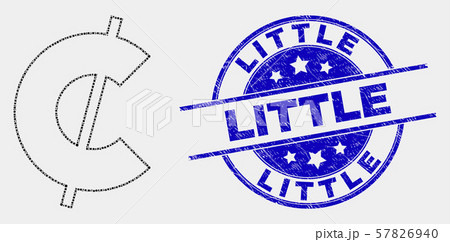 Vector Pixelated Cent Icon and Grunge Little Stamp Vector Pixelated Cent Icon and Grunge Little Stamp 57826940