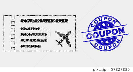 Vector Dot Airticket Icon and Distress Coupon Stamp Vector Dot Airticket Icon and Distress Coupon Stamp 57827889