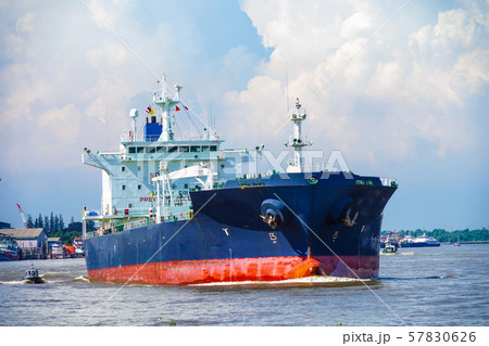 Cargo ship at river of Thailand in Asia, Logistics, transportation and shipping. Cargo ship at river of Thailand in Asia, Logistics, transportation and shipping. 57830626