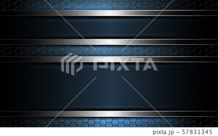 Abstract dark blue mesh design with textured frames with a metallic-colored trim 57831345