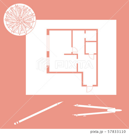 Vector illustration with apartment plan Vector illustration with apartment plan 57833110