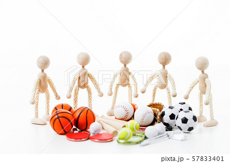 スポーツ サッカー 野球 バスケットボール バスケ テニス 庭球 ベースボール 卓球の写真素材