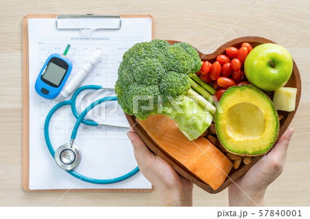 Keto food for ketogenic diet, healthy nutritional food eating lifestyle for good heart health with high protein, fat, low-carb to prevent heart disease and diabetes illness control 57840001